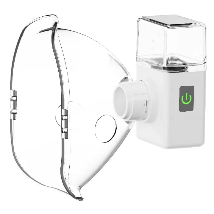 جهاز Green Lion Mini Nebulizer للاستنشاق المحمول بتقنية Mesh والقابل للشحن – أبيض