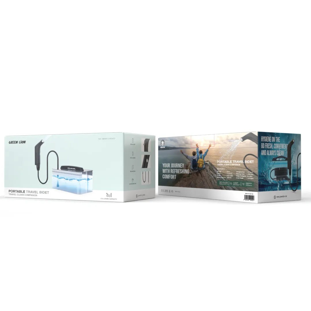 شطاف Green Lion Portable Travel Bidet المحمول بسعة 2.3 لتر للنظافة الشخصية – أسود