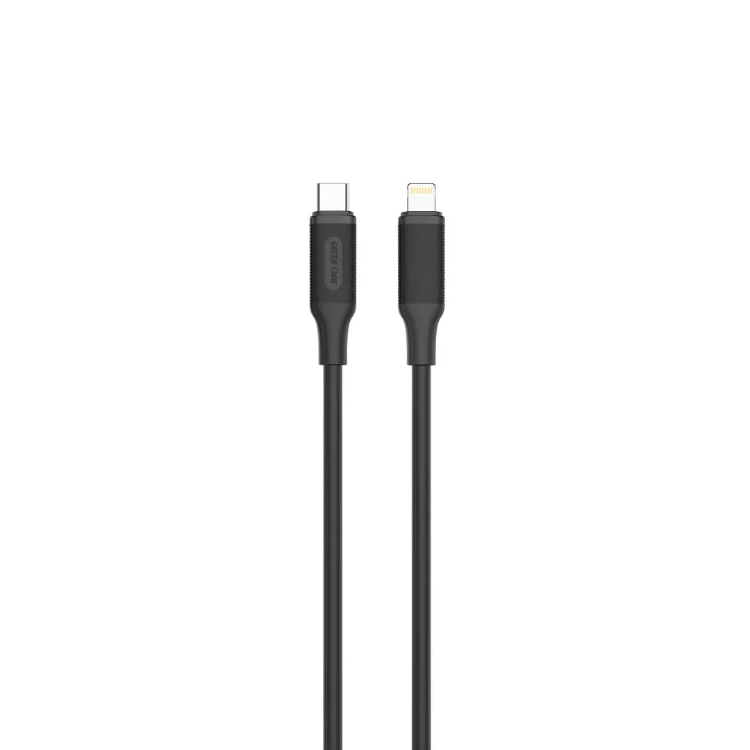 Green Lion USB-C to Lightning PVC Charging Cable 3M 27W Fast Charge – Black