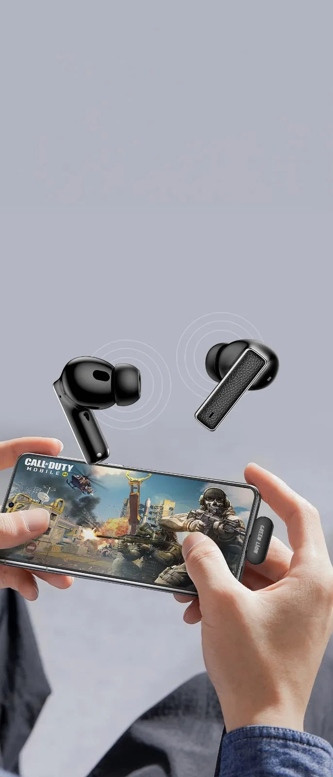 Green Lion River Plus True Wireless Earbuds with Hybrid ANC & ENC Calls – Black