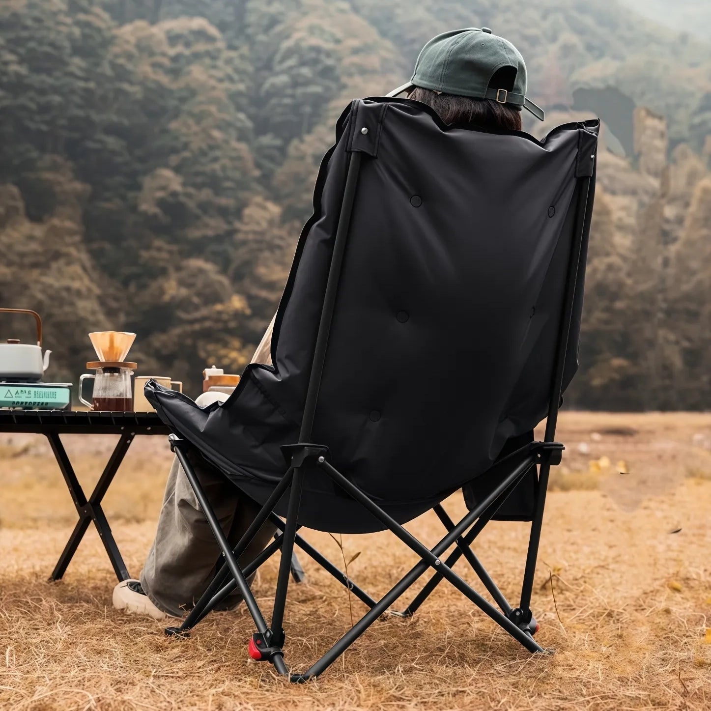 Green Lion Travix Camping Chair Foldable Outdoor Chair – Black