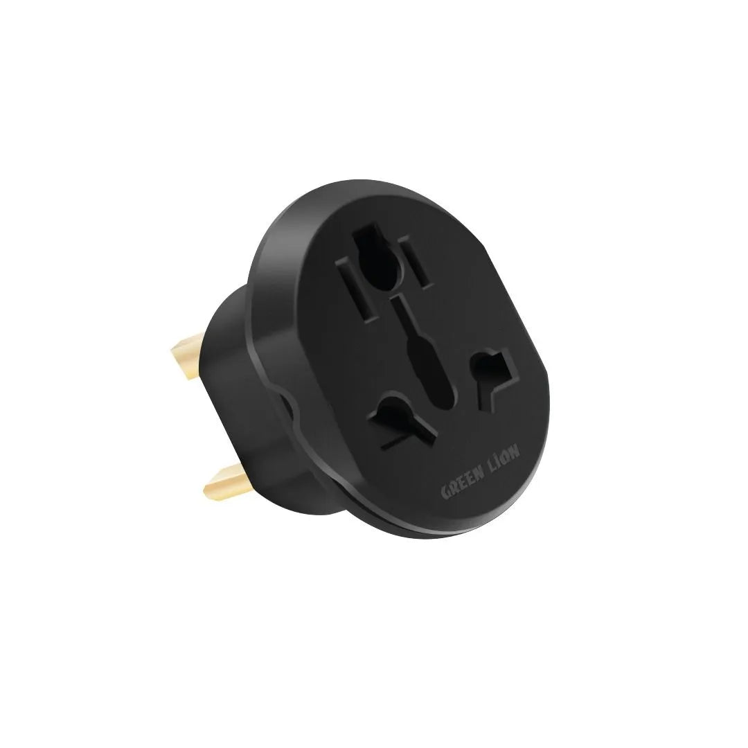Green Lion Universal Conversion Plug 2 UK Adapter with Multi-Country Support – Black