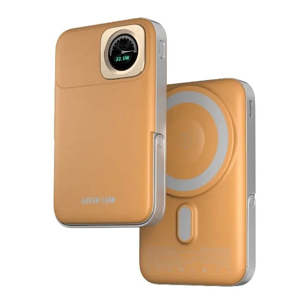 Green Lion Volt Gauge 10000mAh MagSafe Power Bank PD 22.5W with Digital Display – Gold