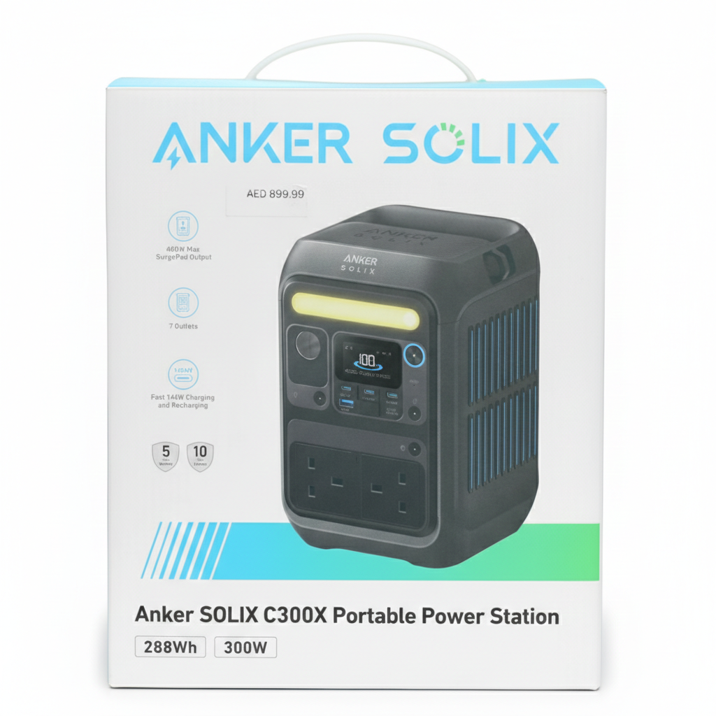 محطة طاقة محمولة Anker SOLIX C300X بسعة 288Wh وقدرة 300W