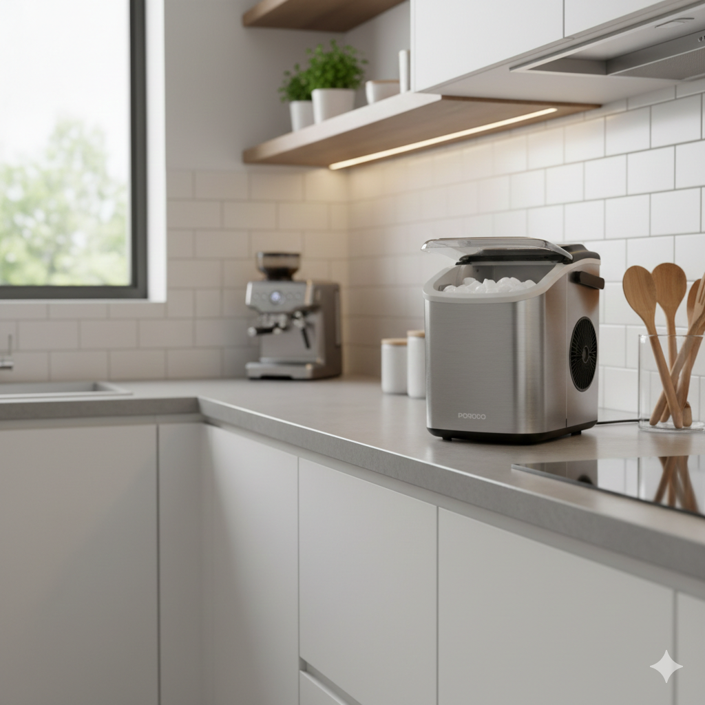 Porodo Instant Bullet Ice Maker with Transparent Lid