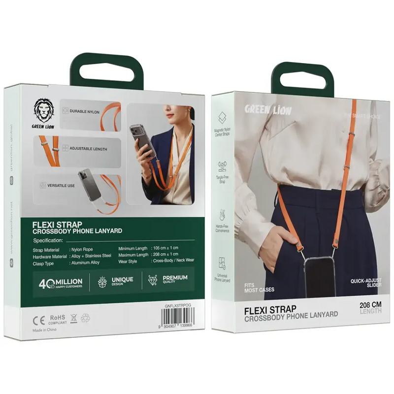 حبل هاتف Green Lion Flexi Strap Crossbody بطول 208 سم - أزرق-7
