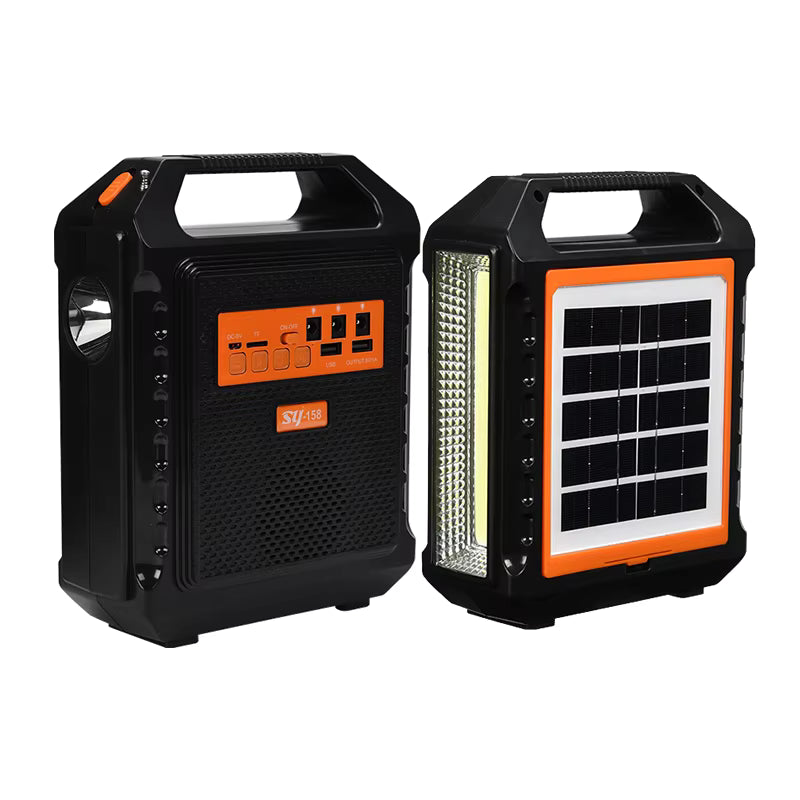 SY-158 Solar Lighting System with Wireless Speaker, Solar Panel & Emergency LED Lighting