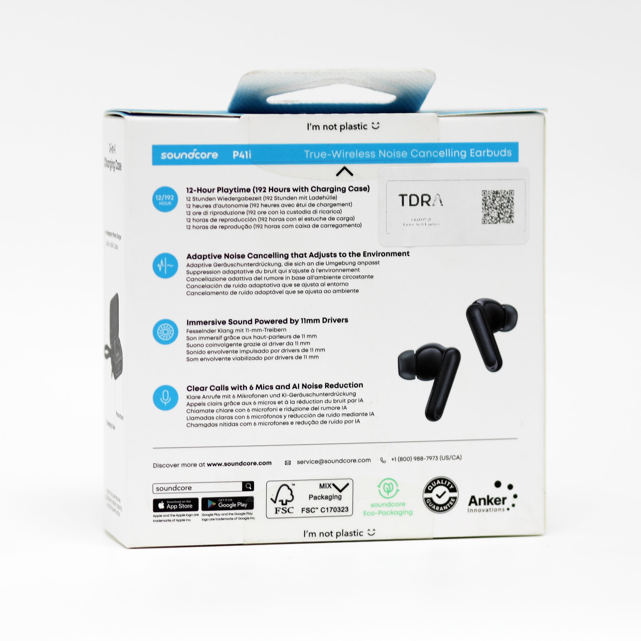 سماعات Soundcore P41i اللاسلكية مع إلغاء الضوضاء التكيفي ANC – صوت قوي وبطارية طويلة