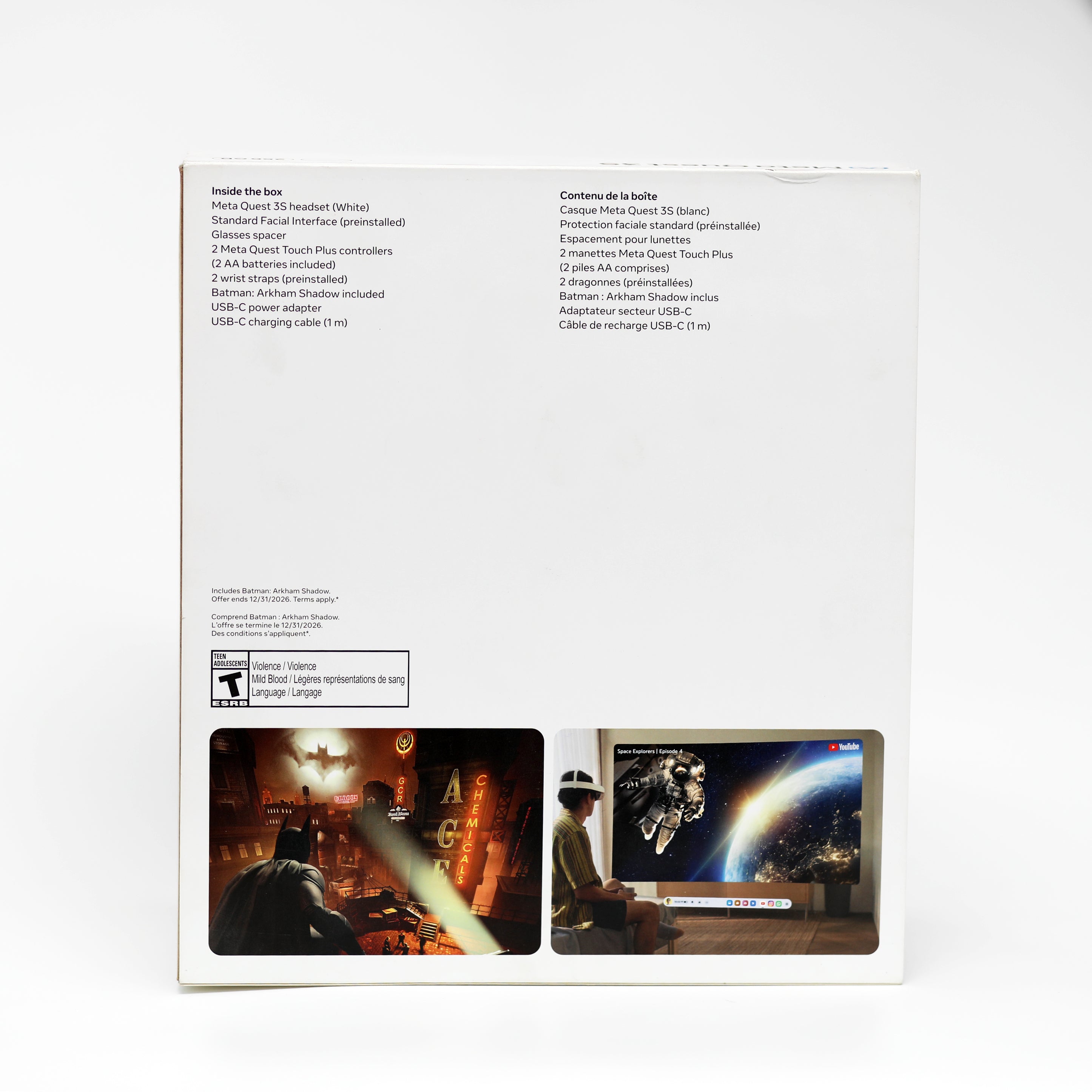 نظارة الواقع الافتراضي Meta Quest 3S بسعة 256GB مع وحدات تحكم Touch Plus