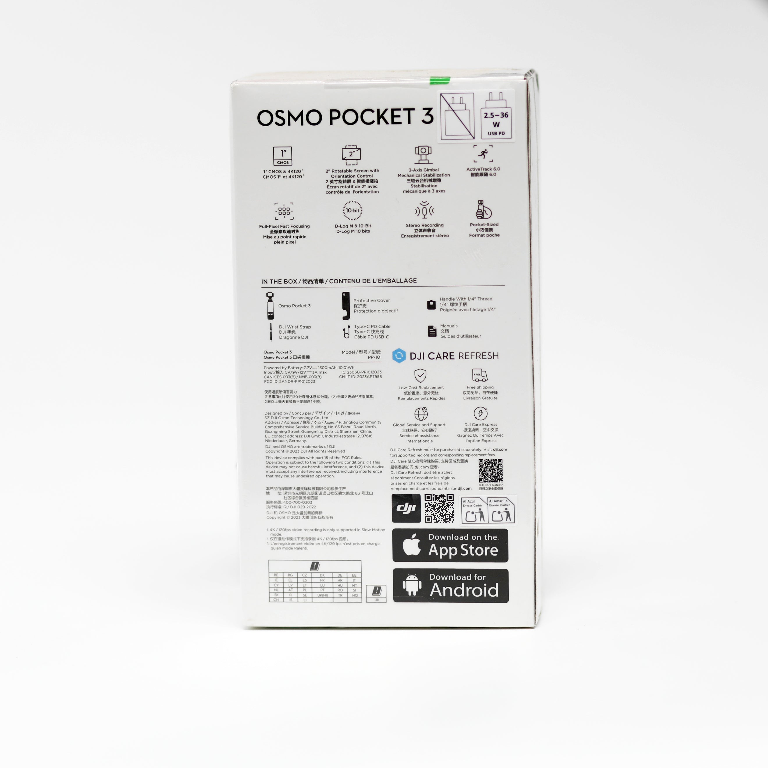 كاميرا DJI Osmo Pocket 3 المحمولة مع جيمبال ثلاثي المحاور وشاشة دوّارة