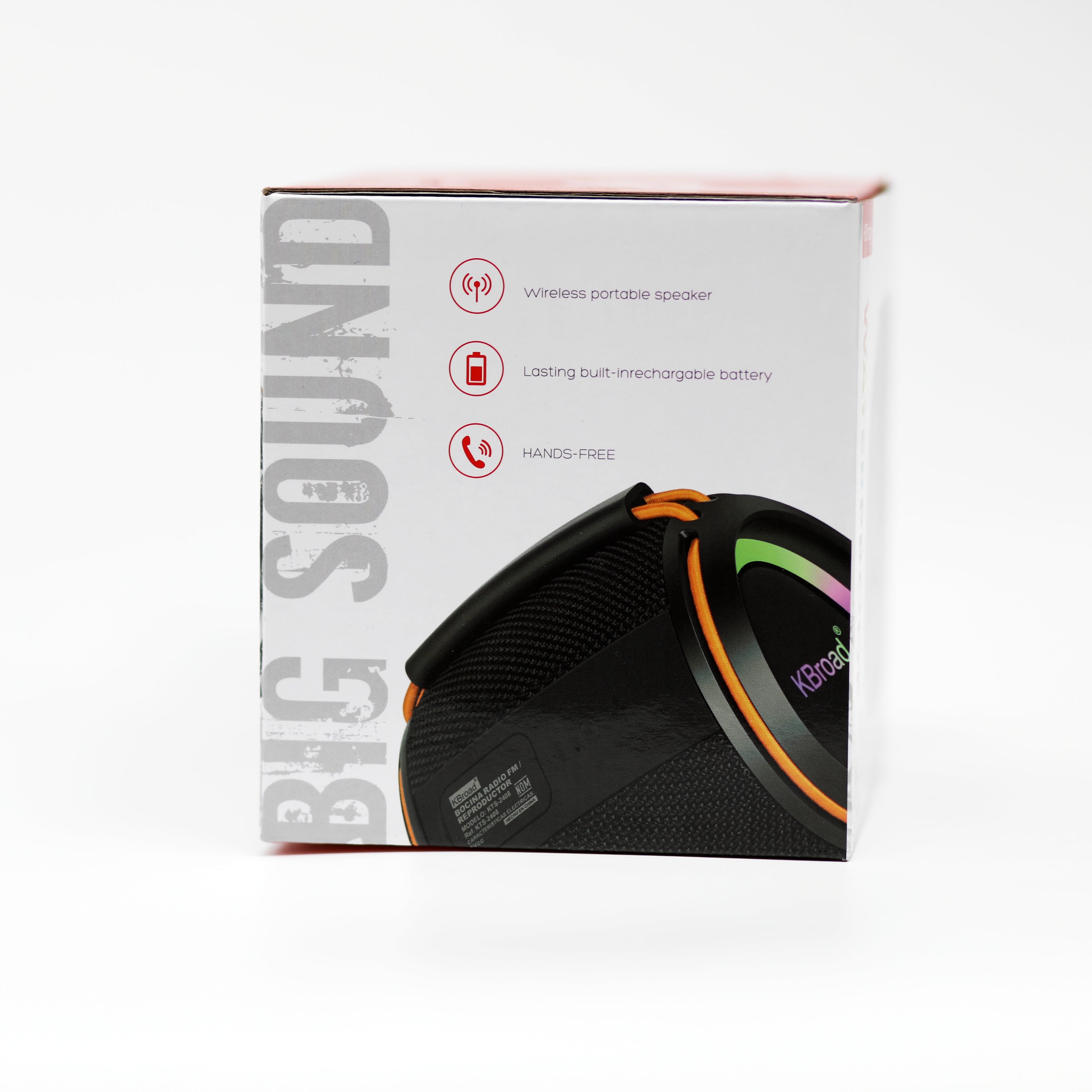 سماعة بلوتوث محمولة مقاومة للماء KBroad KTS-2408 بإضاءة RGB LED