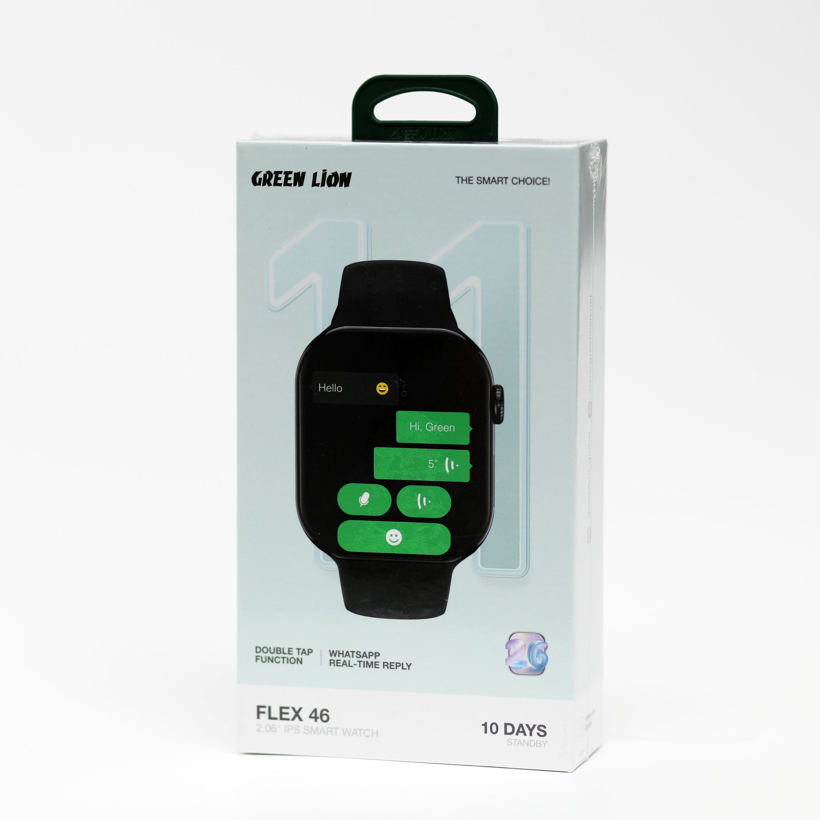 ساعة Green Lion Flex 46 الذكية بشاشة 2.06 بوصة IPS مع دعم مكالمات Bluetooth