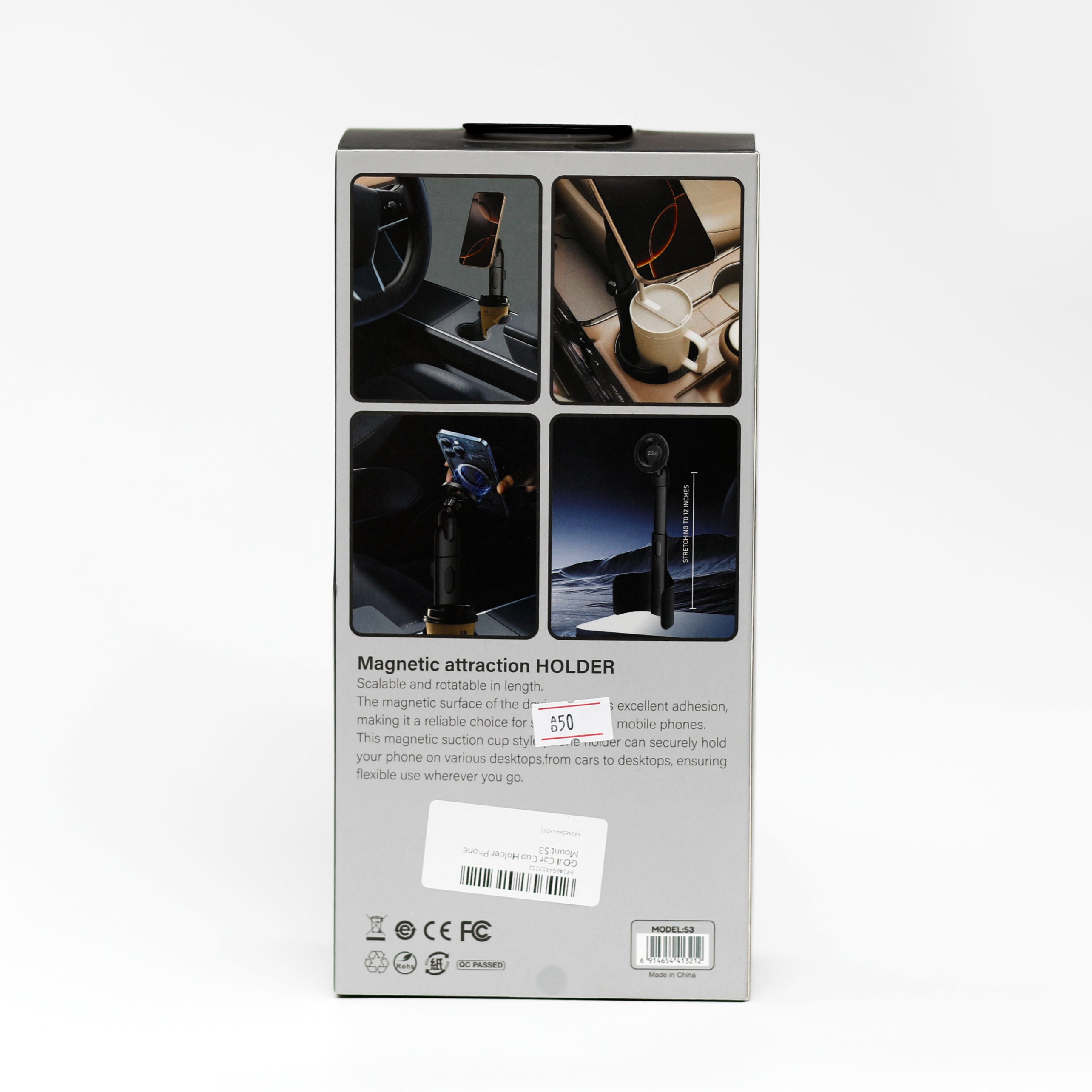 حامل جوال مغناطيسي للسيارة GOJI S3 – تثبيت قوي مع ذراع قابل للتعديل