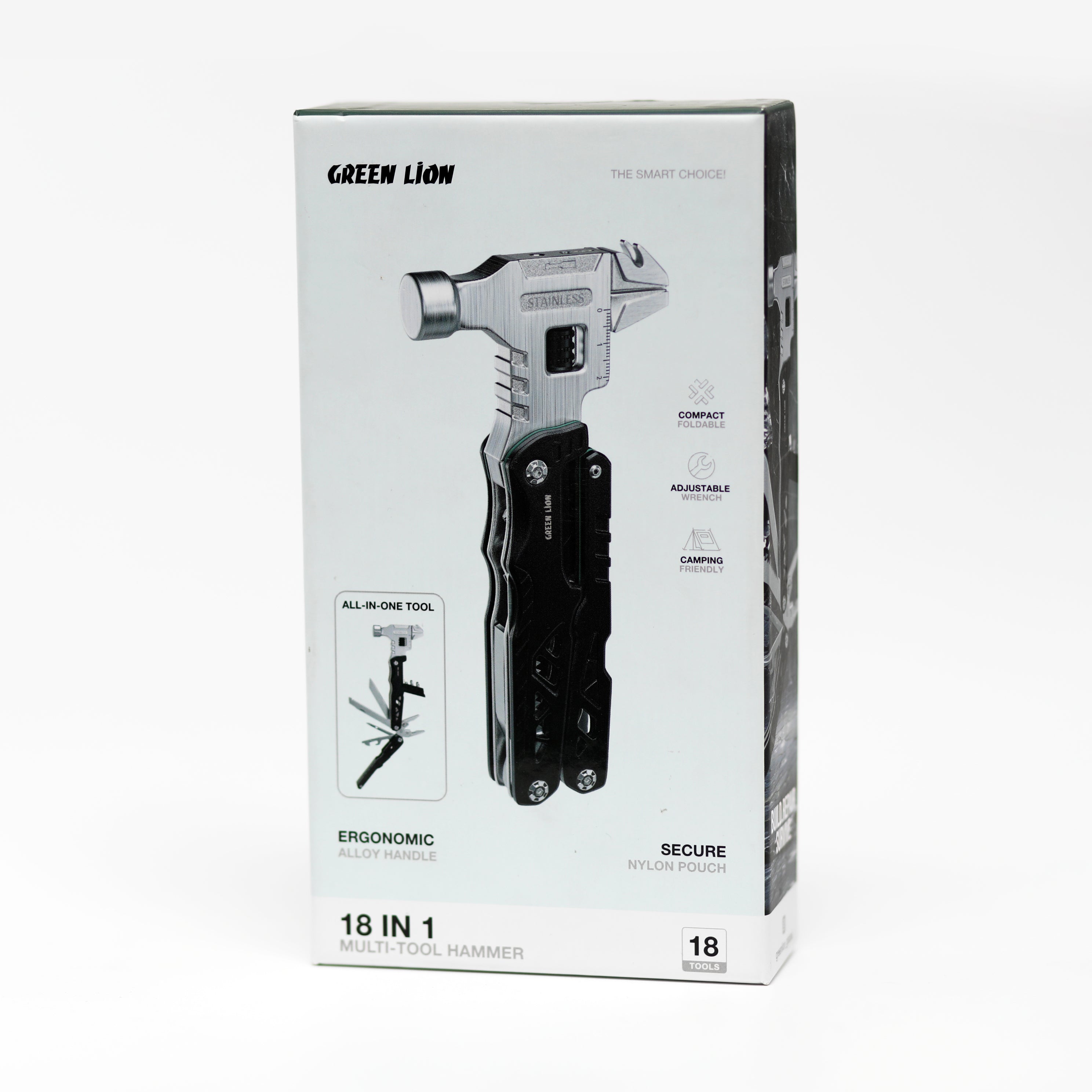 مطرقة متعددة الأدوات Green Lion 18 في 1 – أداة تخييم وبقاء