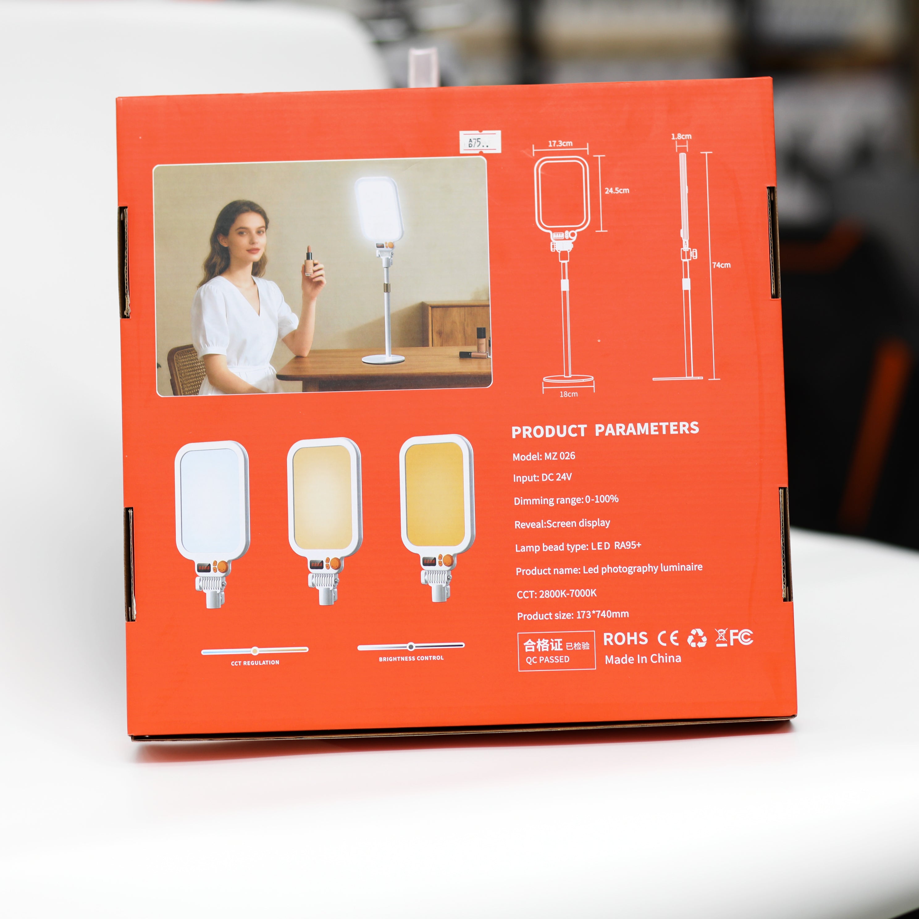 إضاءة تجميل احترافية مكتبية LED موديل MZ026 لصناع المحتوى والمكياج