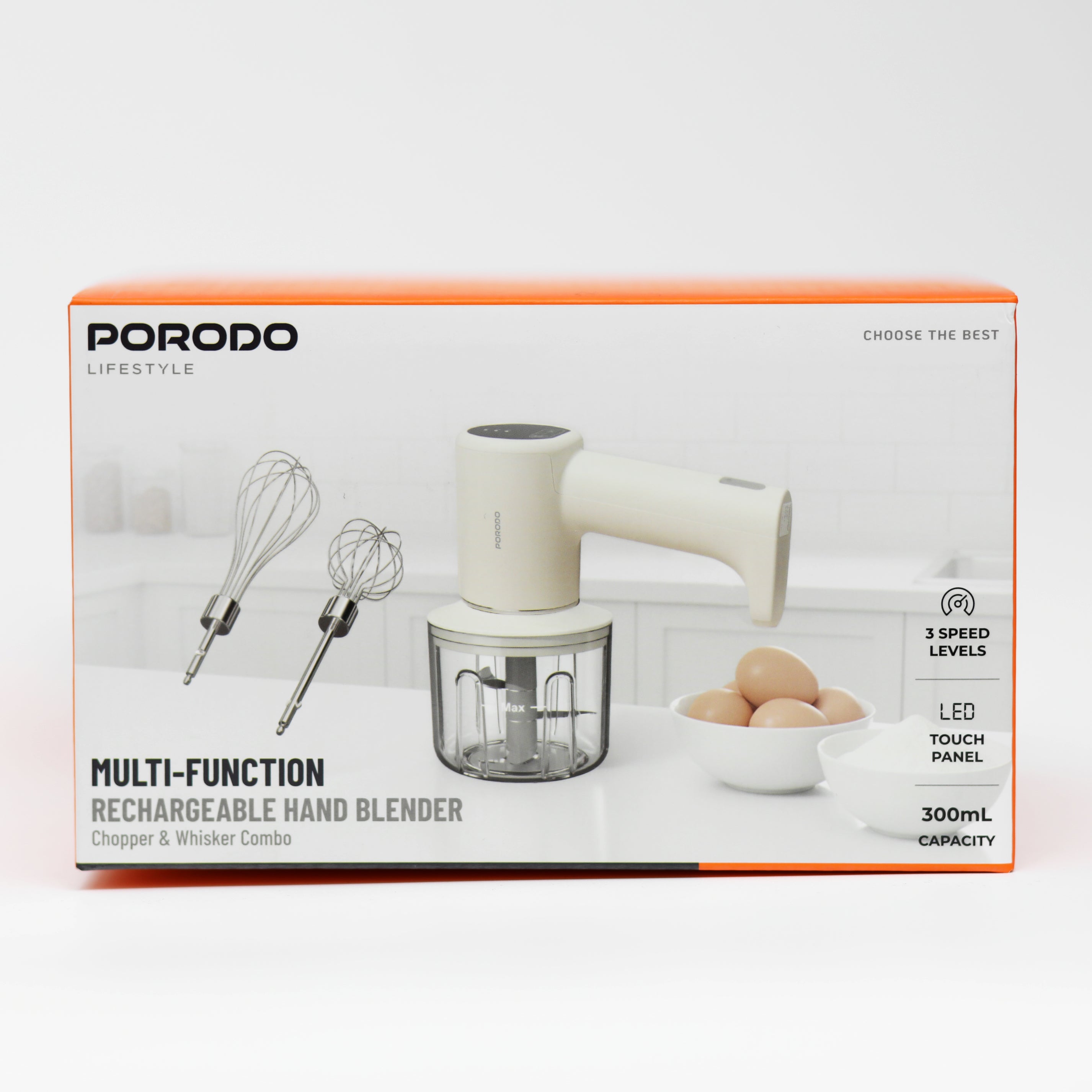 خلاط يدوي متعدد الوظائف Porodo قابل للشحن – 3 سرعات
