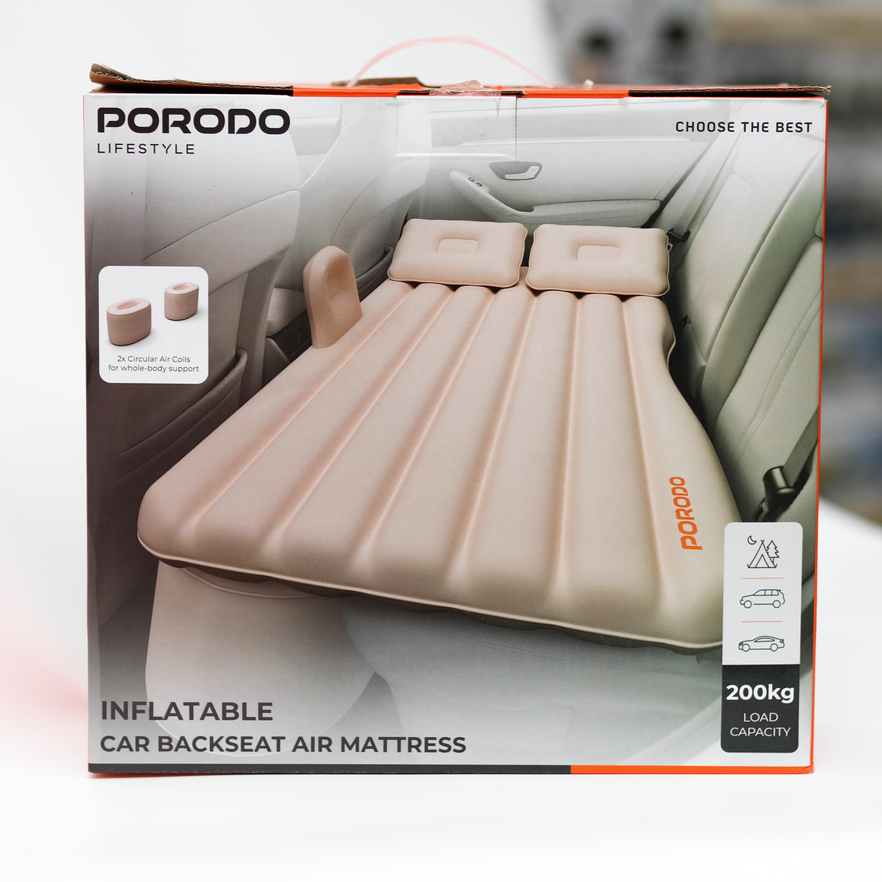 مرتبة هوائية لمقعد السيارة الخلفي Porodo Inflatable Car Backseat Air Mattress