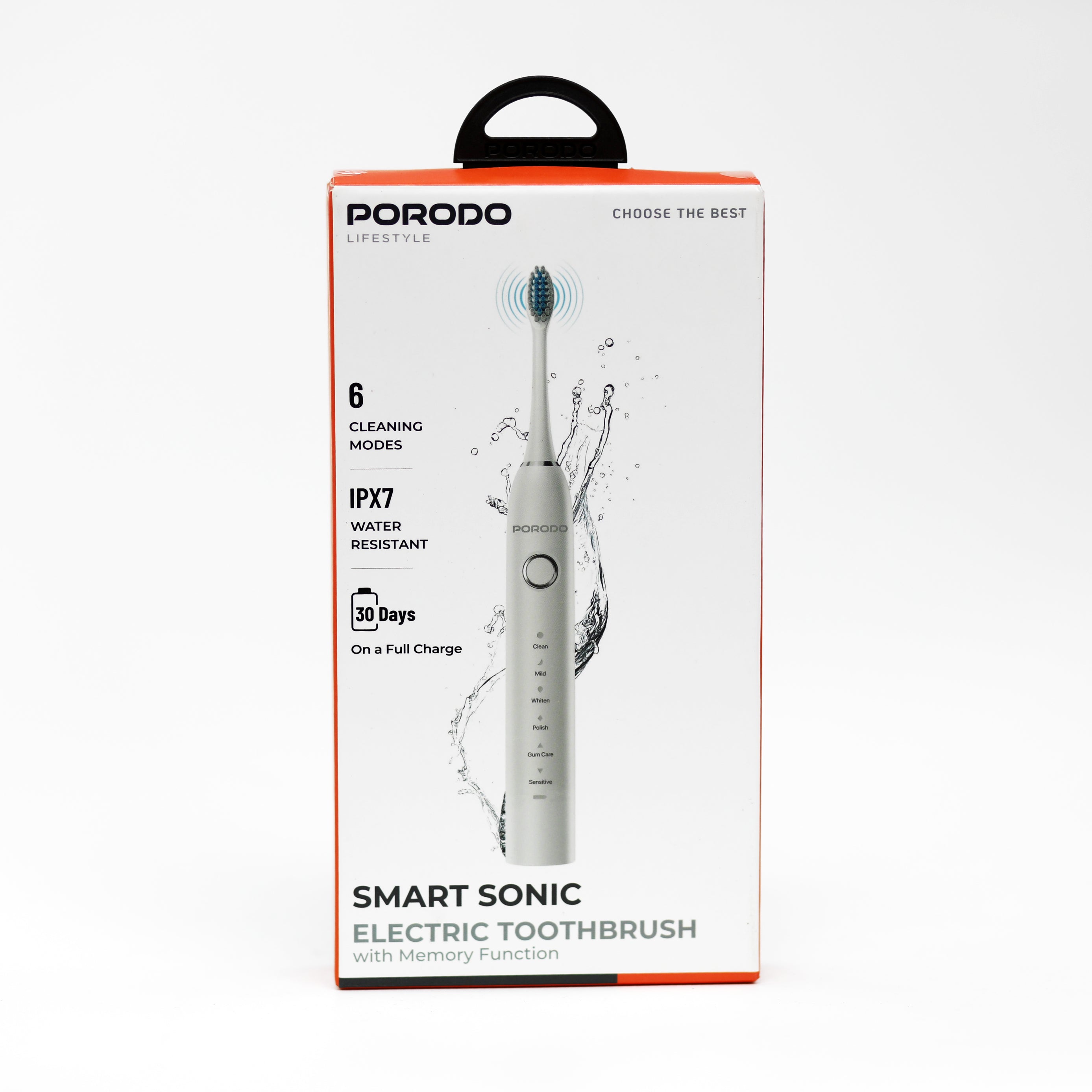 فرشاة أسنان كهربائية ذكية Porodo Smart Sonic بـ 6 أوضاع تنظيف