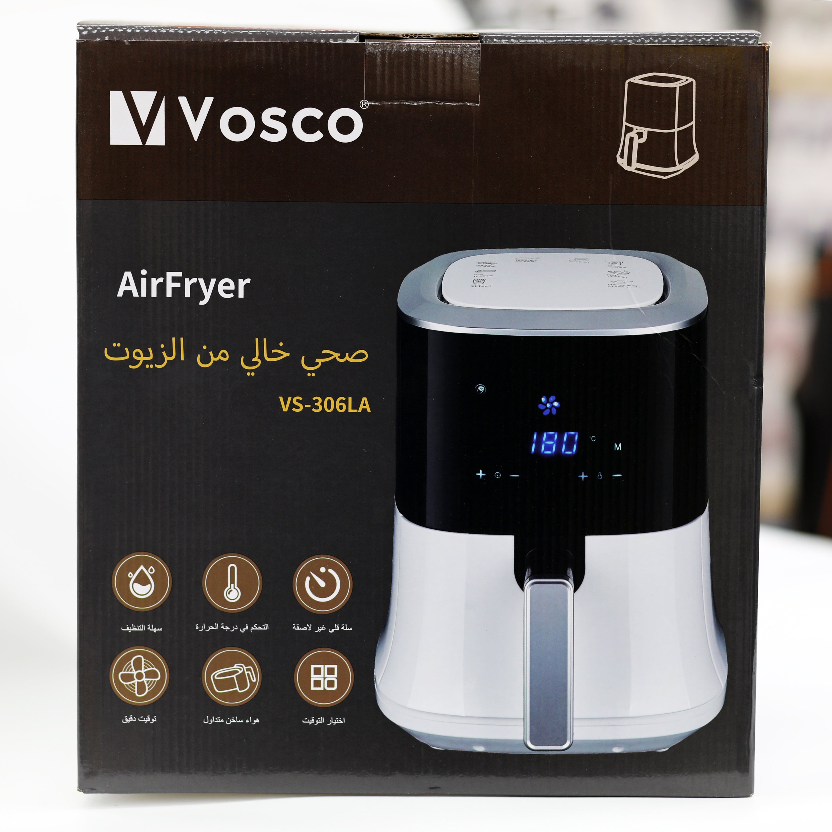 قلاية هوائية Vosco VS-306LA بدون زيت – طهي صحي بتقنية الهواء الساخن
