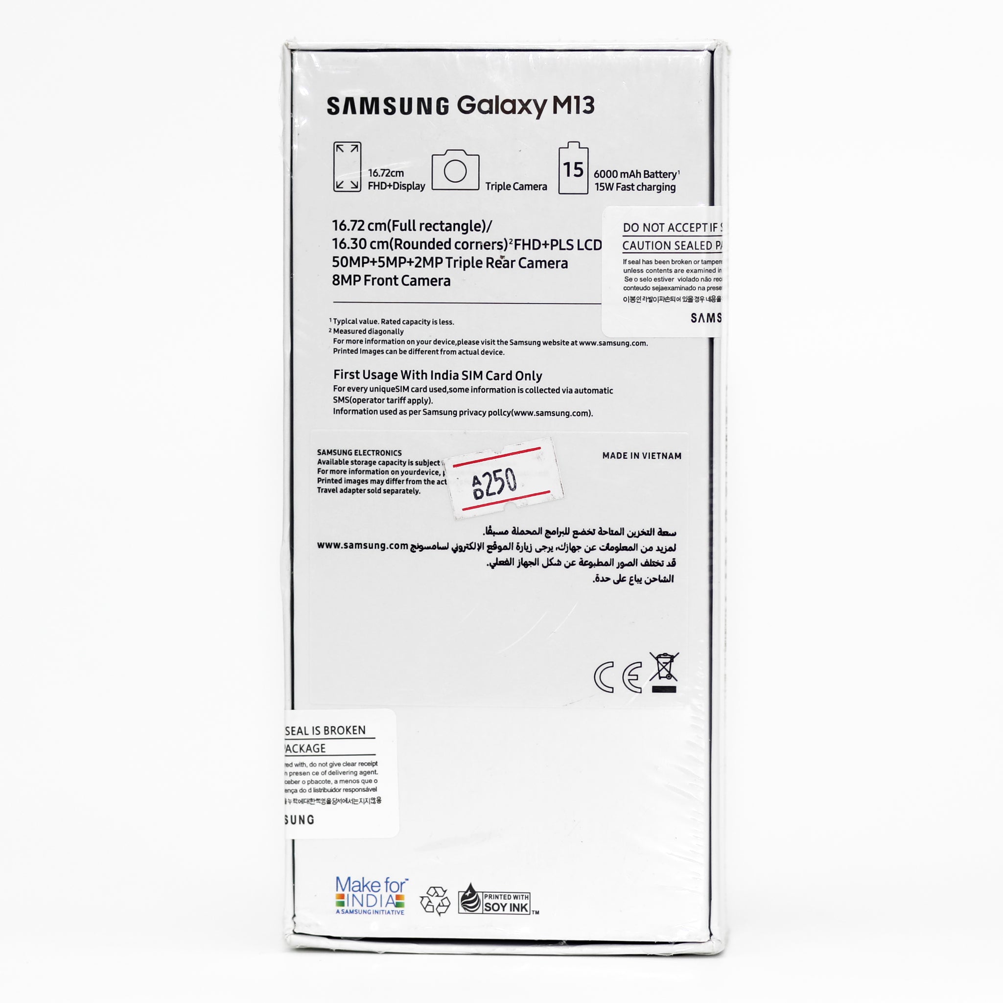 Samsung Galaxy M13 Smartphone – 6000mAh Battery, 50MP Triple Camera, FHD+ Display