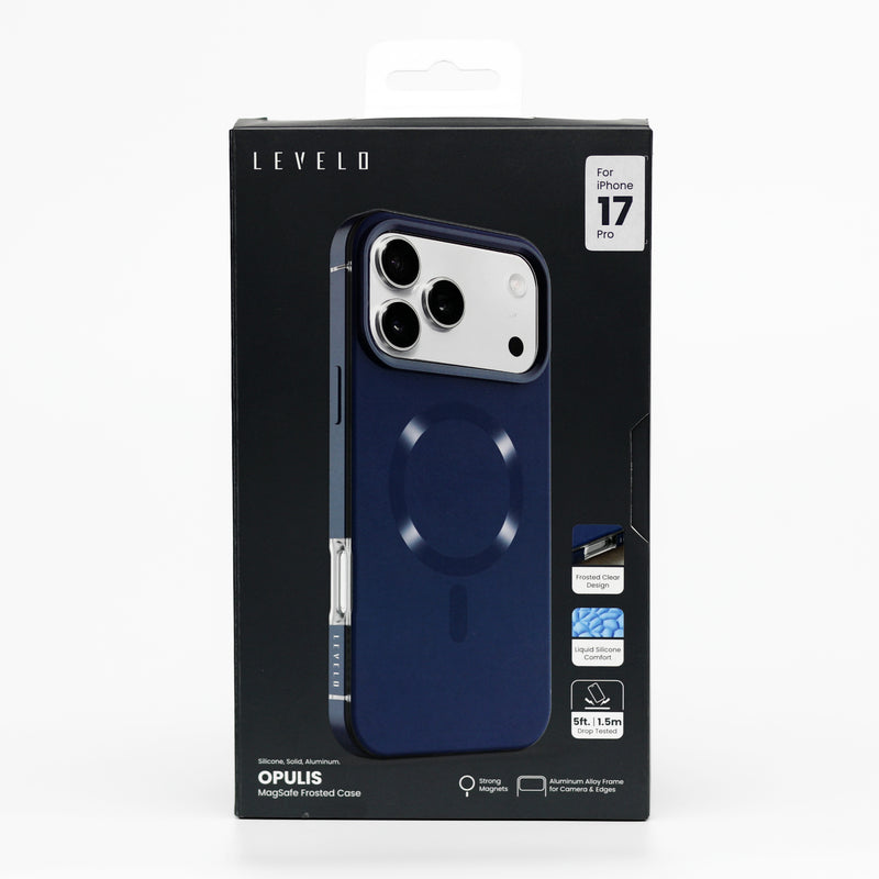 ليفيلو Levelo OPULIS كفر آيفون 17 برو – MagSafe، ظهر شفاف مطفي، حماية حتى 1.5 متر-1