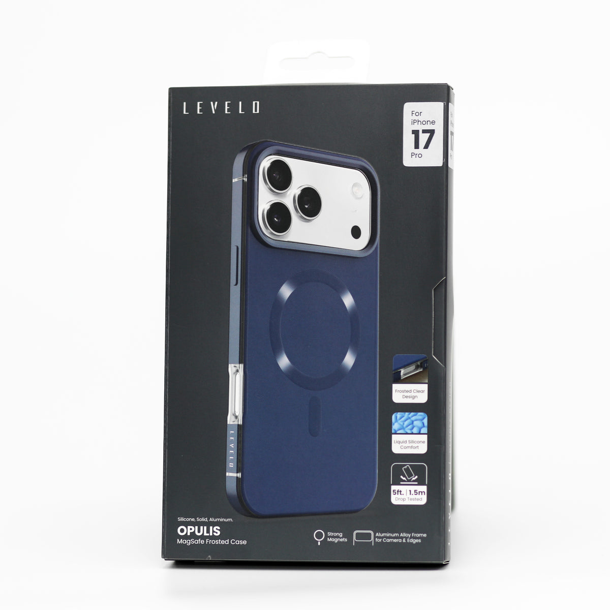 ليفيلو Levelo OPULIS كفر آيفون 17 برو – MagSafe، ظهر شفاف مطفي، حماية حتى 1.5 متر-2