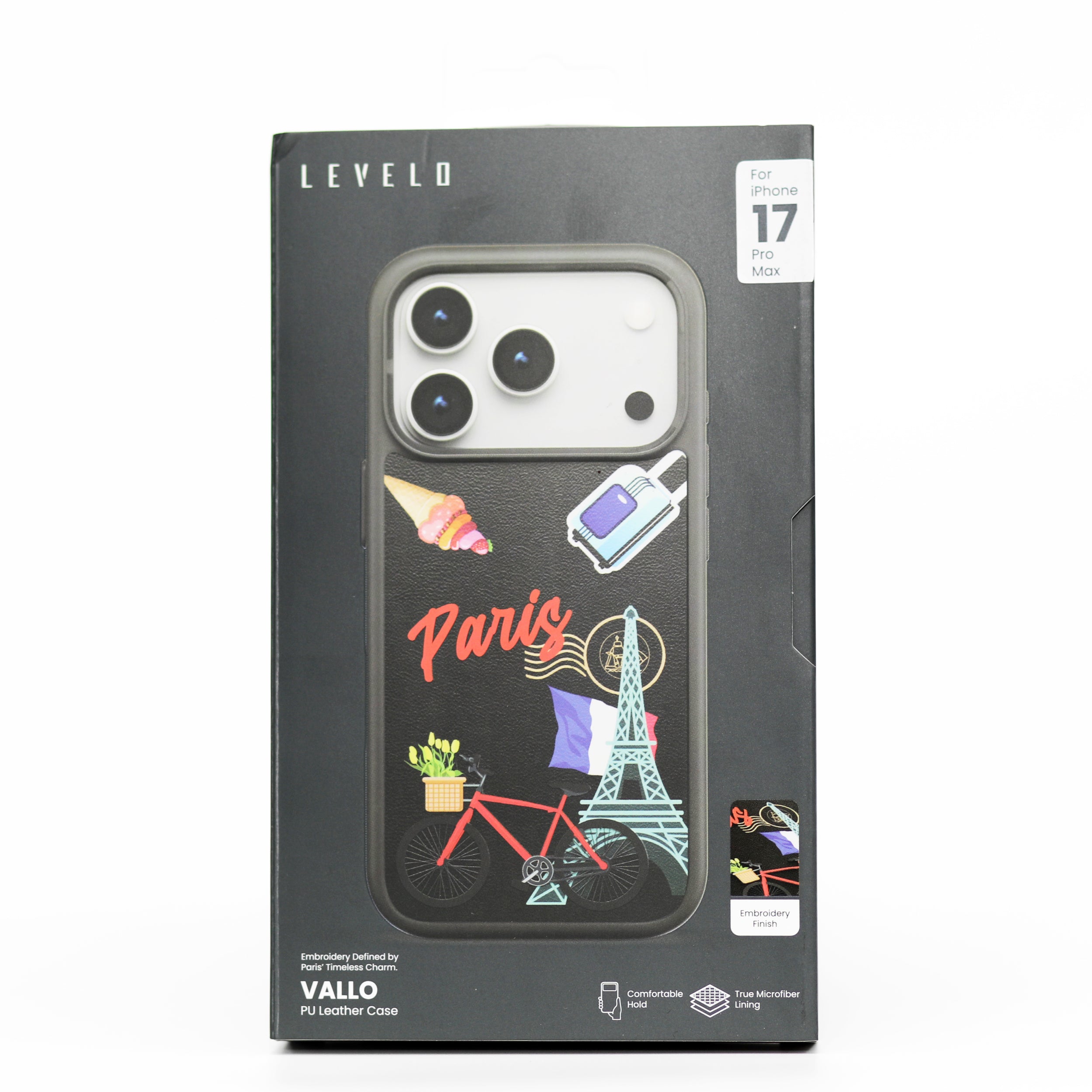 LEVELO Vallo PU Leather Case – iPhone 17 Pro Max