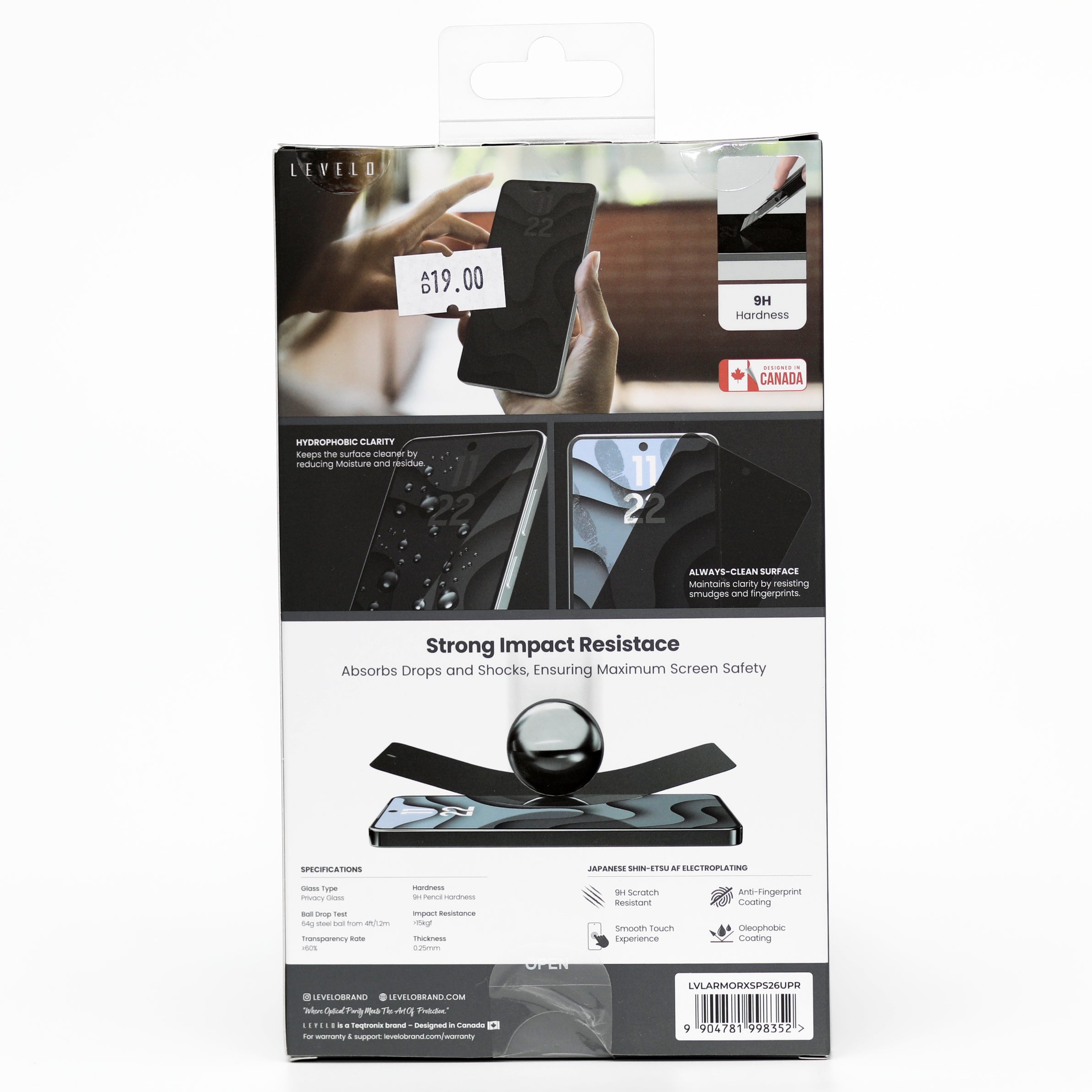 LEVELO ArmorX Privacy Glass – Samsung S26 Ultra