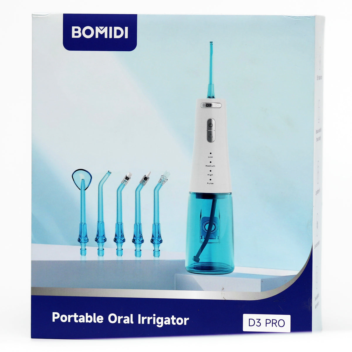 بوميدي BOMIDI D3 Pro جهاز تنظيف الأسنان بالماء – 6 رؤوس، ضغط قوي، مقاوم للماء IPX7