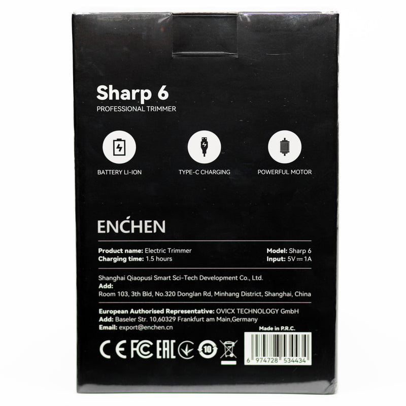 إنشين Enchen Sharp 6 ماكينة حلاقة احترافية – شحن USB-C، لاسلكي، شفرات دقيقة-3