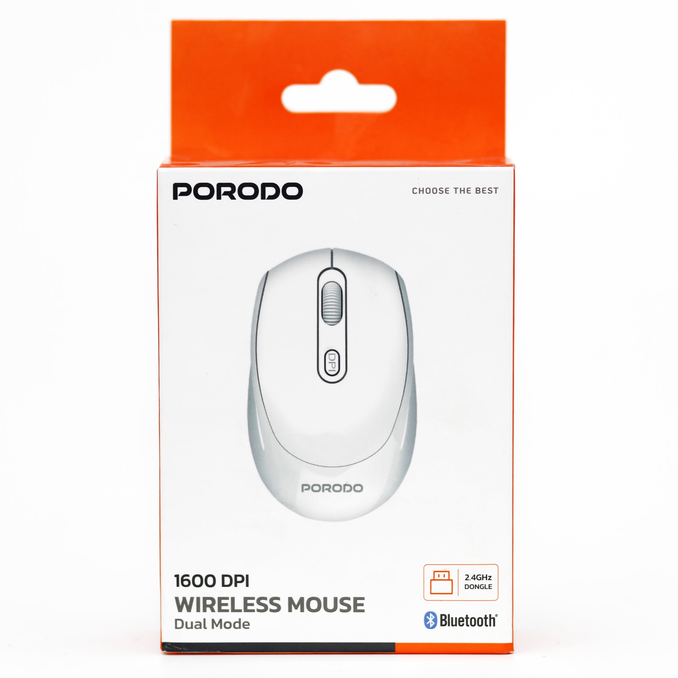 Porodo Wireless Mouse 1600 DPI Dual Mode Bluetooth & 2.4GHz