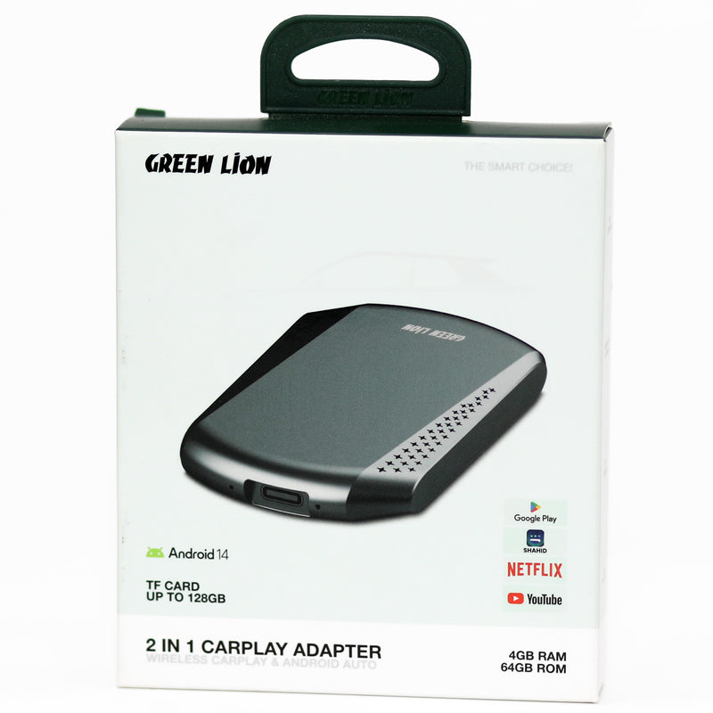 محول Green Lion 2 في 1 لاسلكي لـ CarPlay و Android Auto – GL-CP5-4