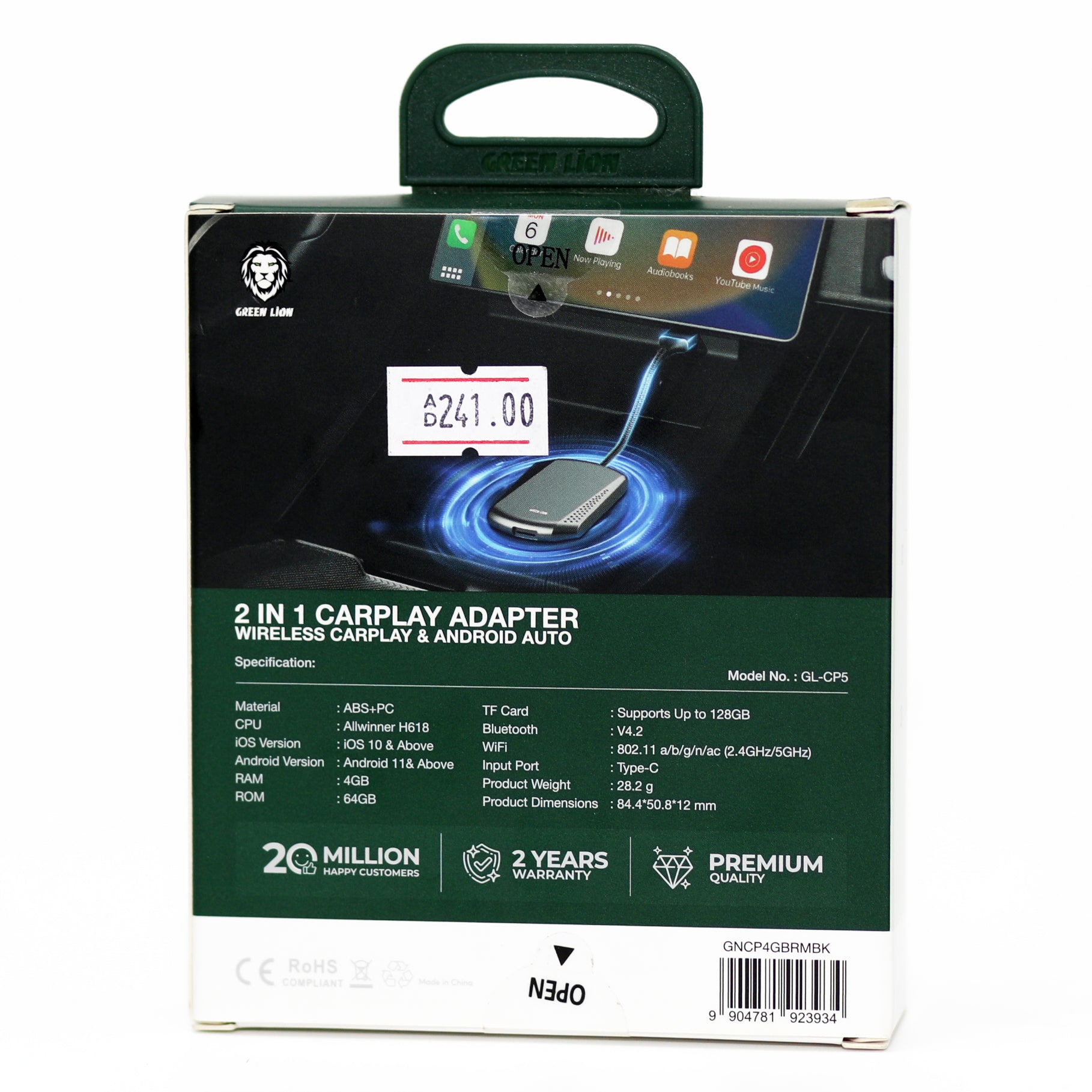 Green Lion 2-in-1 Wireless CarPlay & Android Auto Adapter – GL-CP5