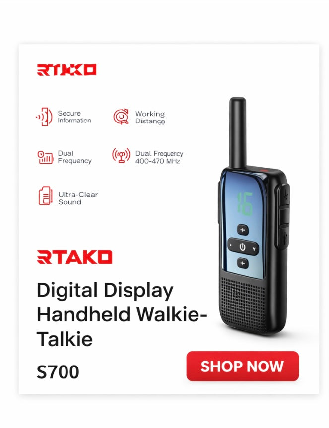 RTAKO S700 Digital Display Handheld Walkie-Talkie