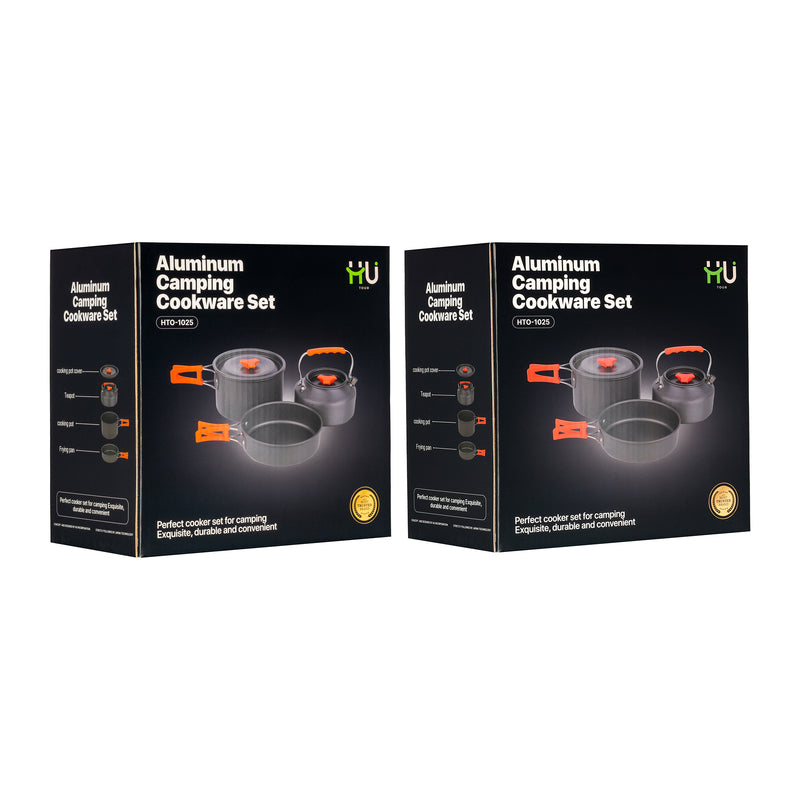 HU ALUMINUM CAMPING COOKWARE SET HTO-1025-8