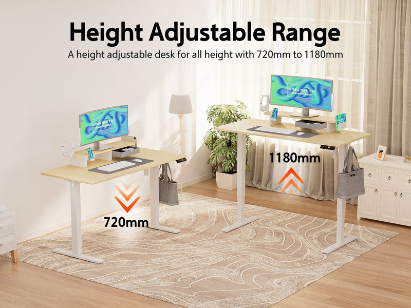 مكتب كهربائي قائم Xiaomi Kingsmith ETSFI21 بارتفاع قابل للتعديل من 72 إلى 118 سم ولوحة LED-3