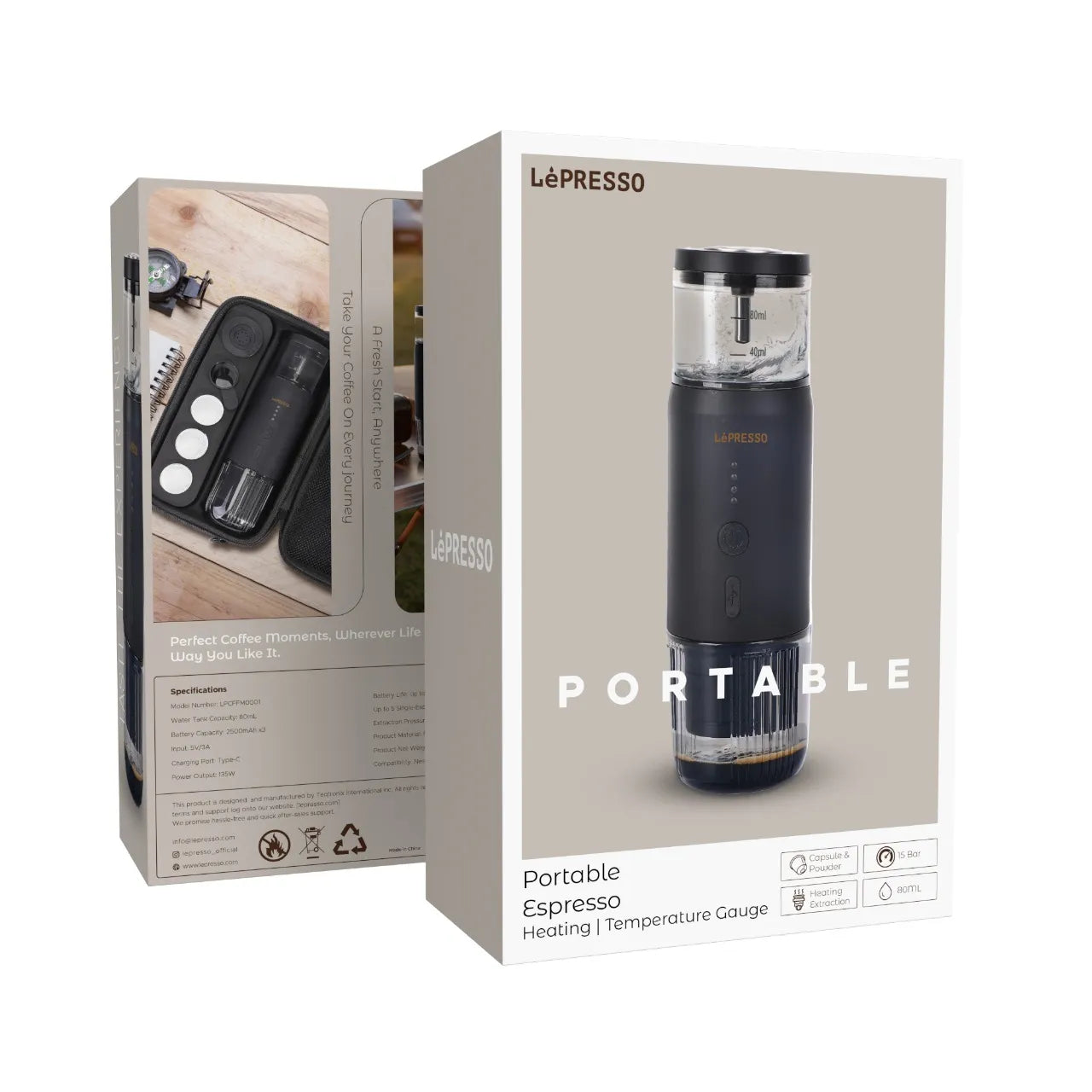 Portable Espresso Machine – Heating Coffee Maker for Travel - LéPresso