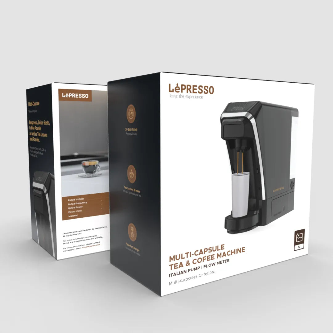 Multi-Capsule Tea & Coffee Machine – 20 Bar Pump Italian System - LéPresso