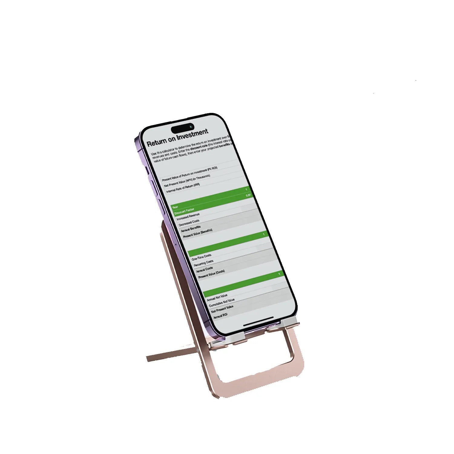 Levelo Airlift Aluminum Foldable Phone Stand – Adjustable Desktop Holder (Pink)