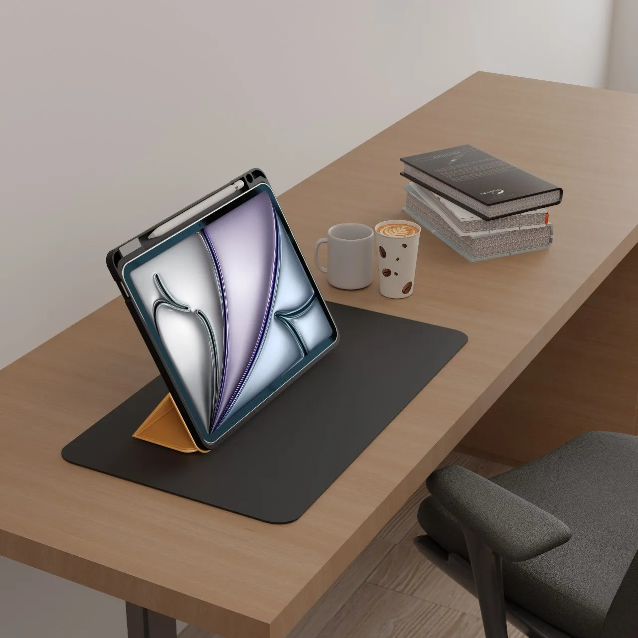 كفر iPad Air 11 (2024) بظهر شفاف Conver مع حامل متعدد الزوايا ومكان قلم – حماية هجينة من Levelo (ليفيلو)