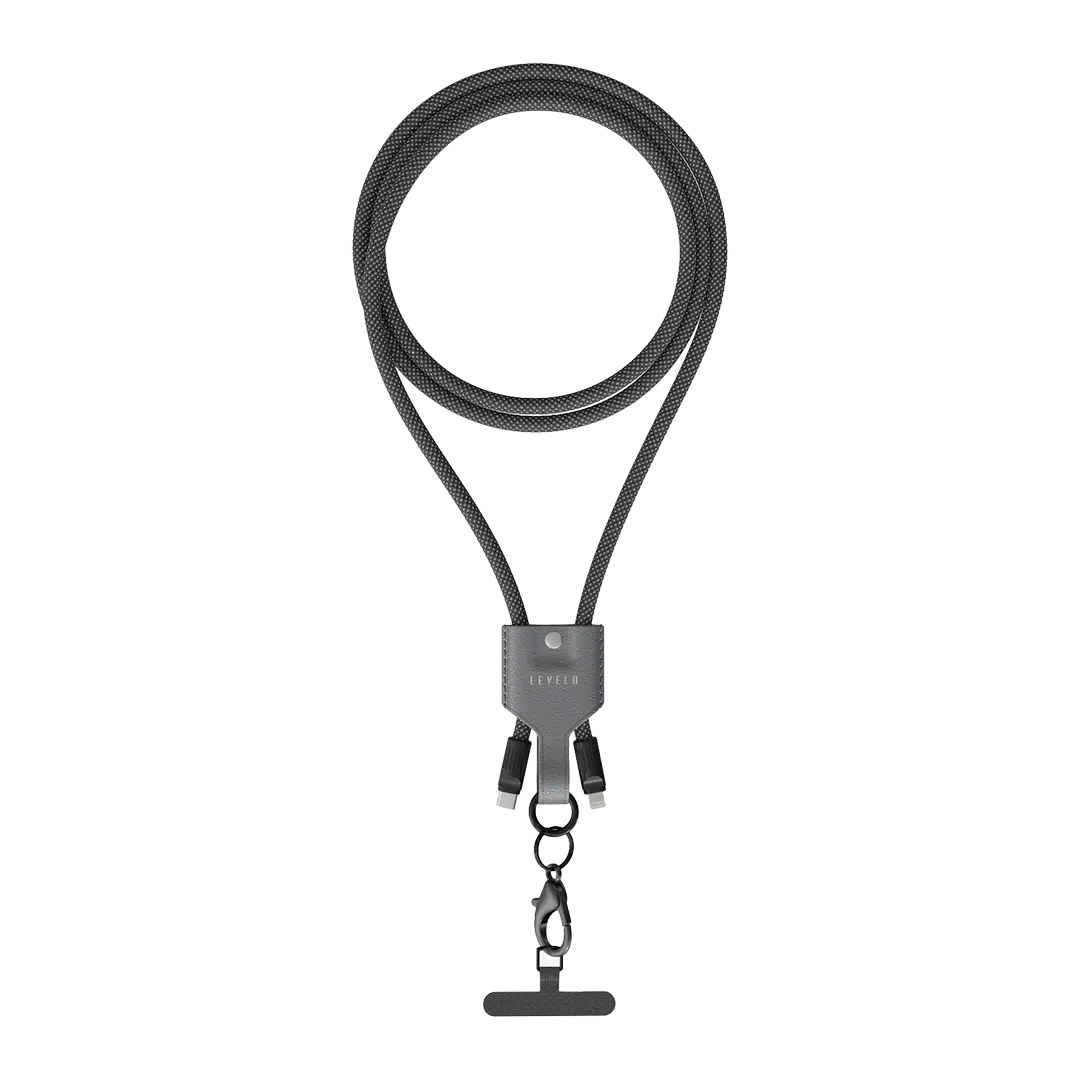 Levelo Tugo Type-C to Lightning 30W Lanyard Cable - Gray   LVLTUGO301CLBKGY