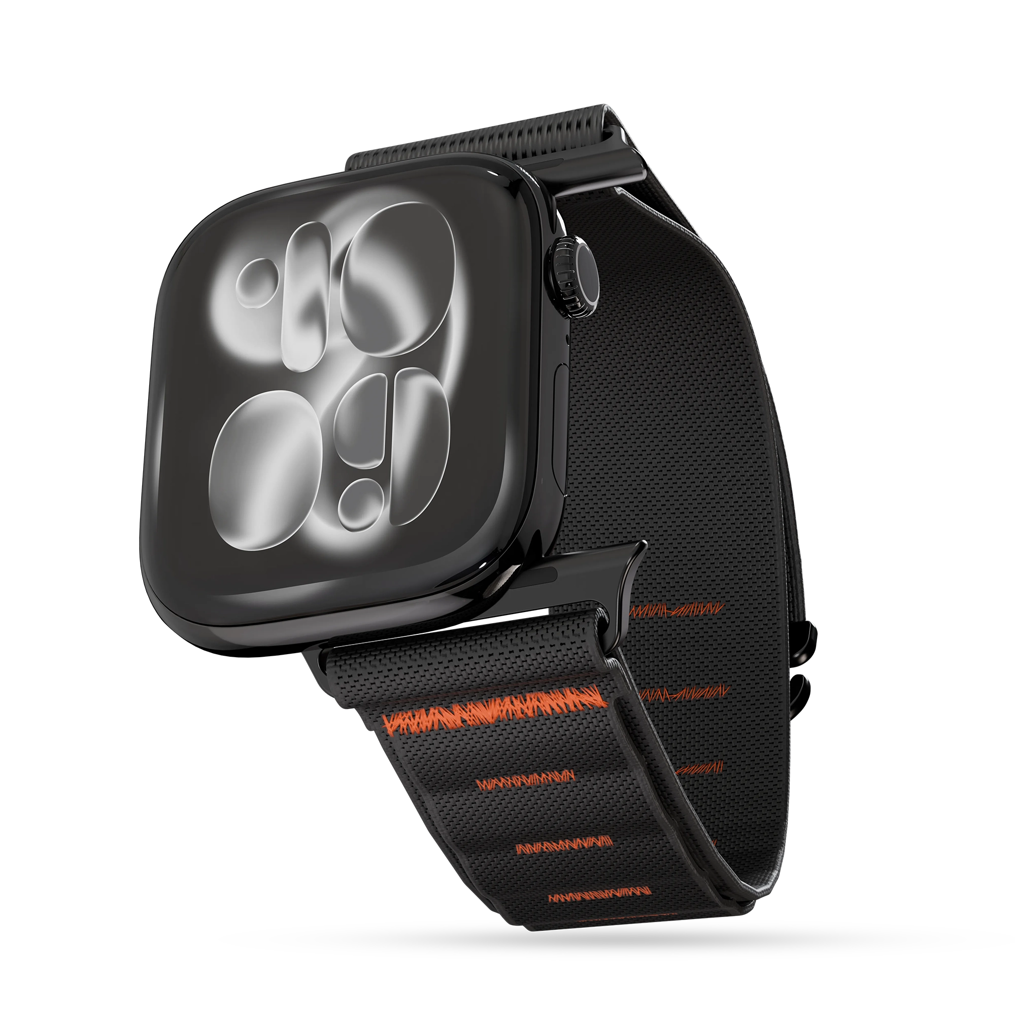 Levelo York Nylon Watch Strap for Apple Watch 49mm – Black