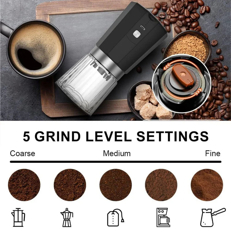 مطحنة قهوة LePresso Cordless Burr اللاسلكية للطحن الدقيق