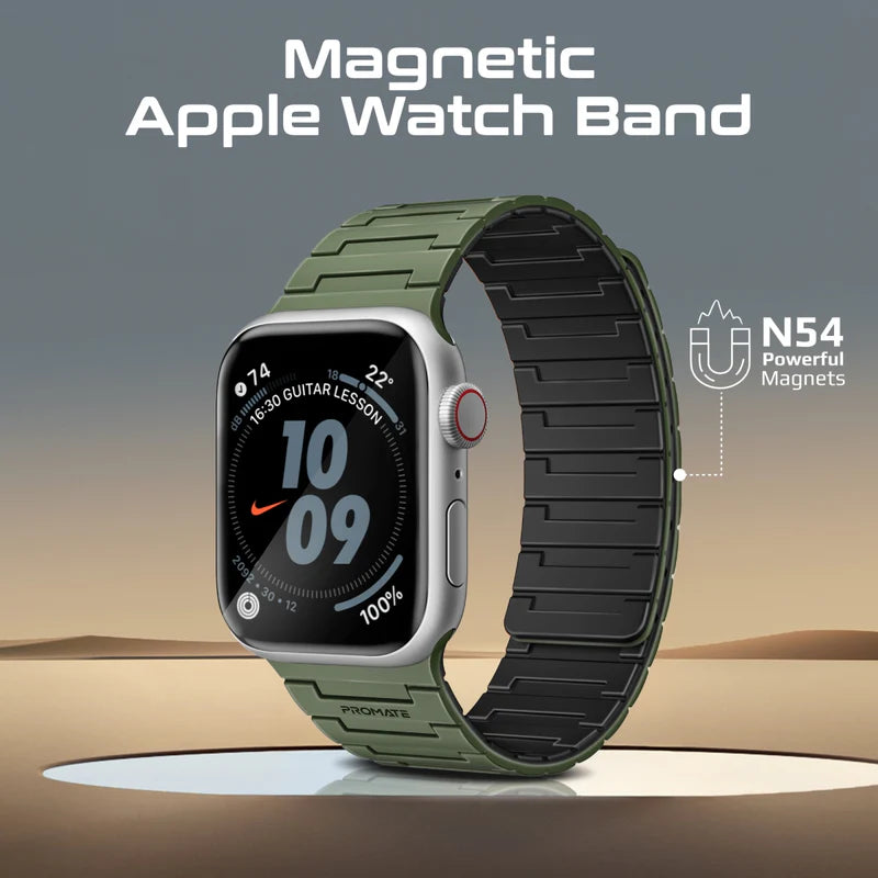 PROMATE MagBand-MS Magnetic Silicone Apple Watch Strap, compatible w/ 42/44mm