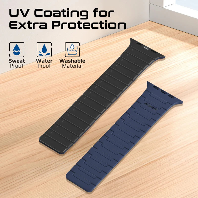 PROMATE MagBand-MS Magnetic Silicone Apple Watch Strap, compatible w/ 42/44mm