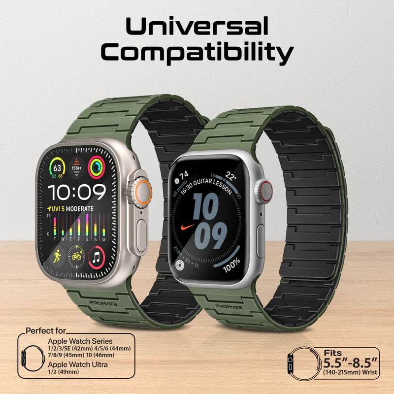 PROMATE MagBand-MS Magnetic Silicone Apple Watch Strap, compatible w/ 42/44mm