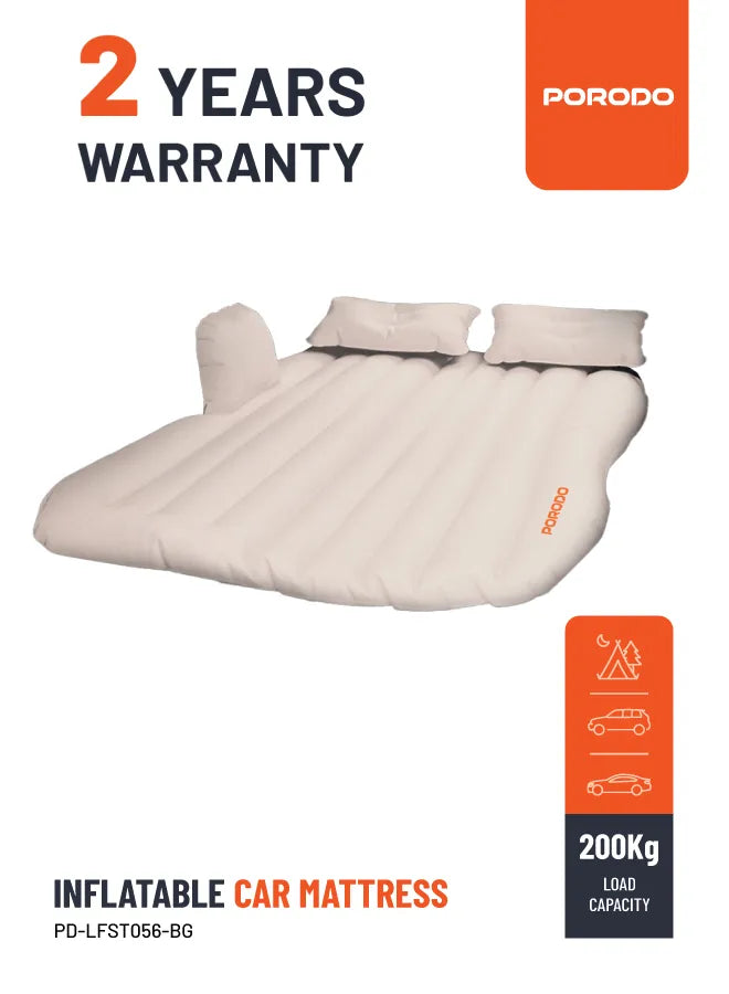Porodo Inflatable Car Backseat Air Mattress – Portable Car Travel Bed