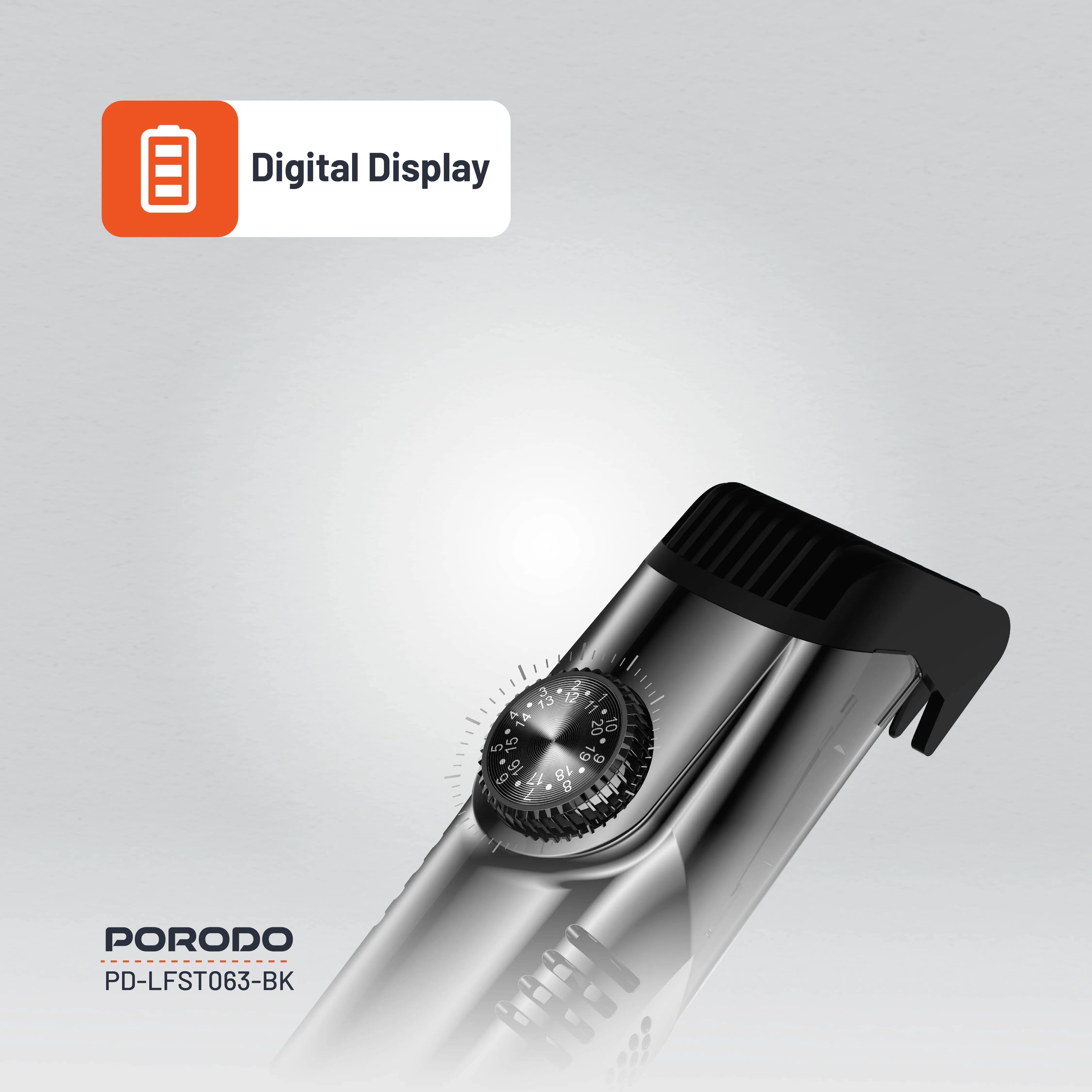 Porodo Air Suction Beard & Body Trimmer – Washable Grooming Trimmer
