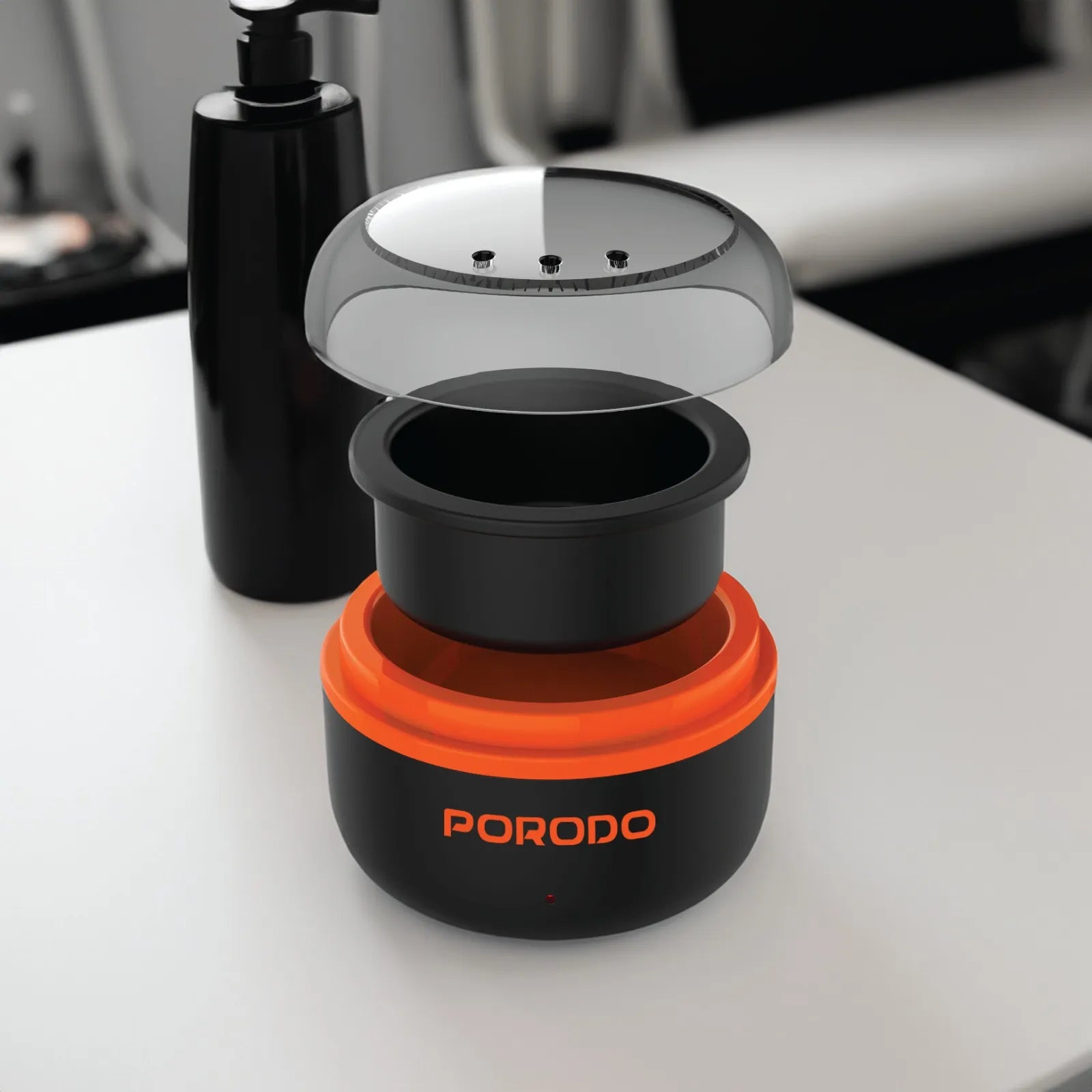 جهاز Porodo Lifestyle لتسخين الشمع وإزالة الشعر مع تسخين تلقائي وشحن Type-C – أسود