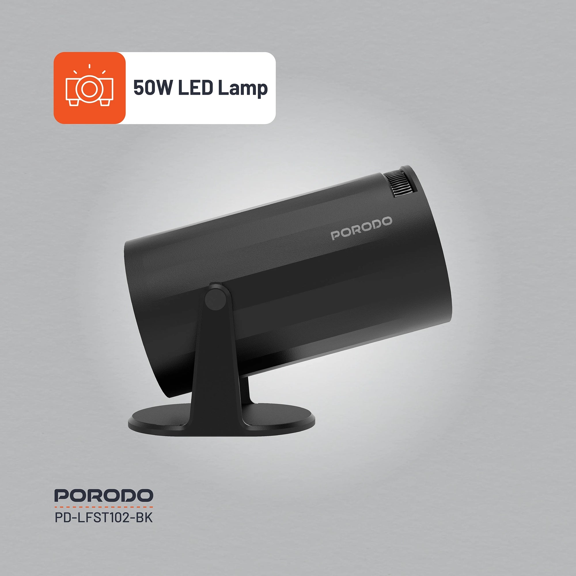 Porodo Wireless Mirroring Multi-Angle Projector Full HD 1080P Android 11 – Black